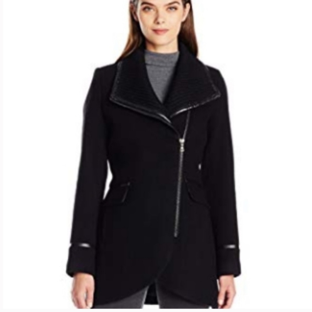 Trina Turk Black Trench Coat Sleek Modern Design